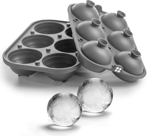 Sphere Ice Mold - Ball Ice Cube Tray for Whiskey, Slow-Melting, 100% Silicone, No-Plastic, Easy Release, Ideal for Gifting and Elevating Cocktails