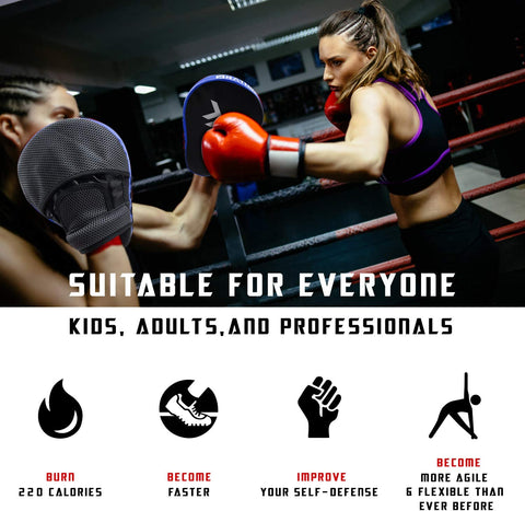 Boxing and MMA Punching Mitts - Hook & Jab Pads, Focus Punch Mitts, Target Focus Pads, and Kick Shield for Muay Thai Training